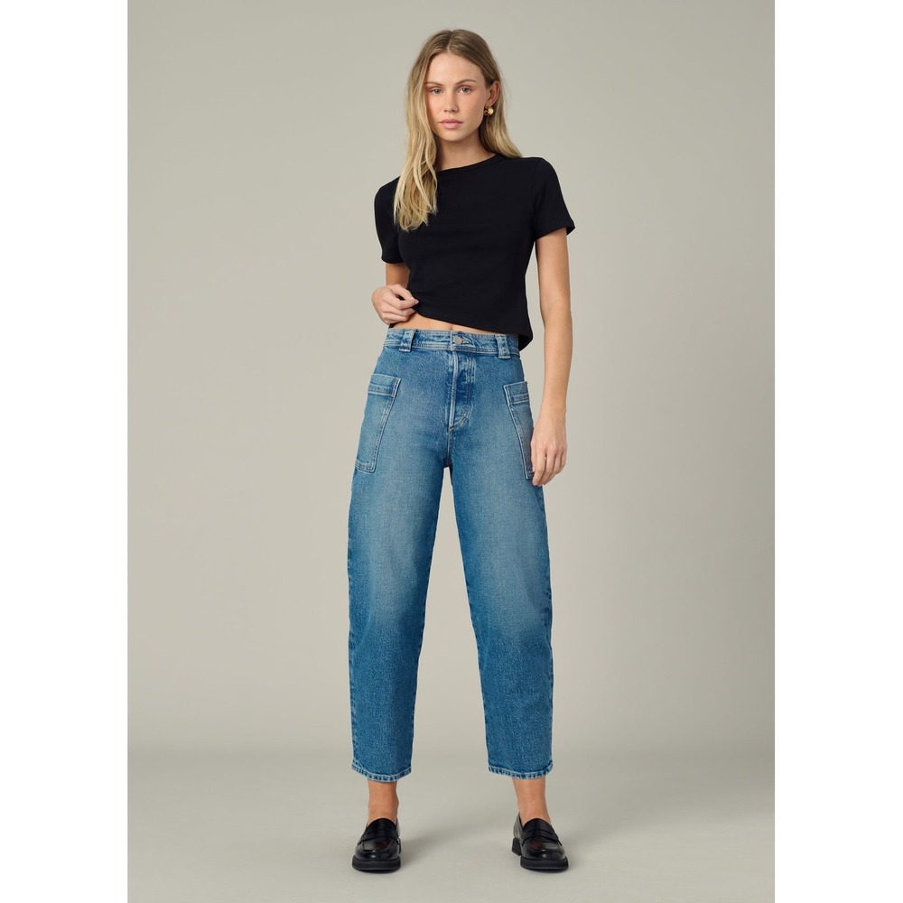 Joe's Jeans The Phoebe Patch Pocket Jean Blue High Rise Tapered Utility Size 28